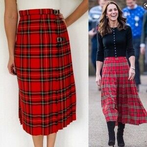 Laird Portch of Scotland Pure New  Wool Kilt Plaid Skirt Size 8
